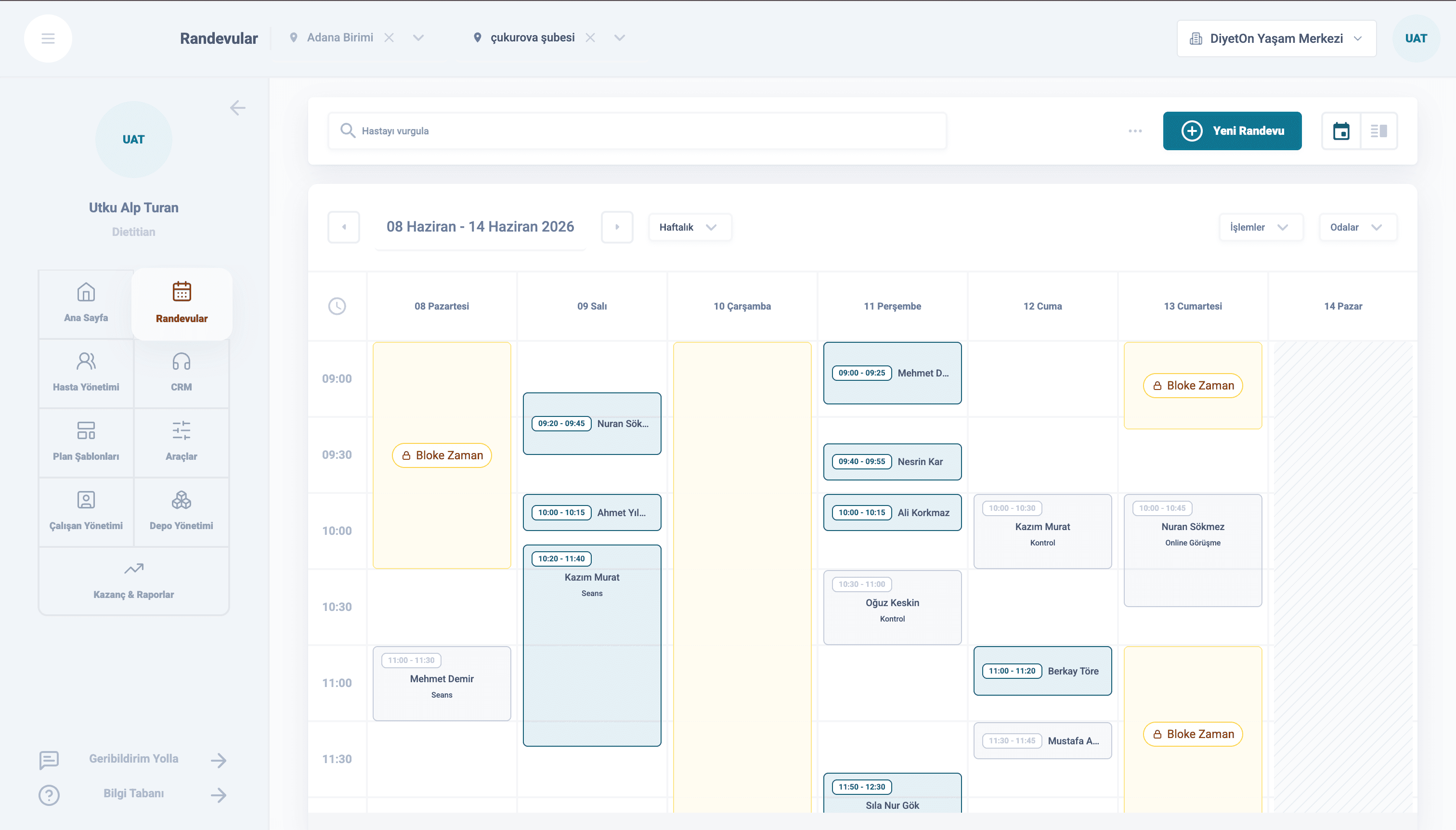 General clinic dashboard for a polyclinic
